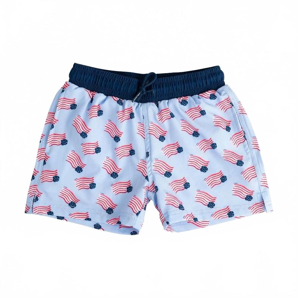 NEW PRODOH kids' boogie board swim trunk in flag print